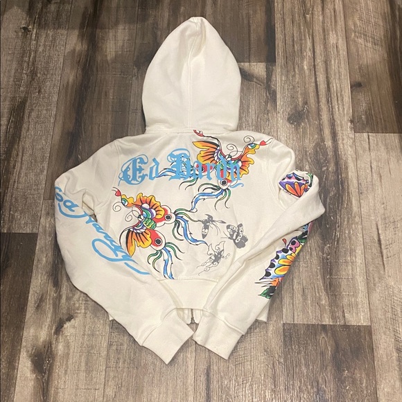 Ed Hardy Graphic cropped Hoodie. Size S - Picture 3 of 3